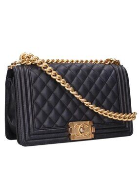 Chanel Boy 25 Caviar Leather Chain Shoulder Bag 25